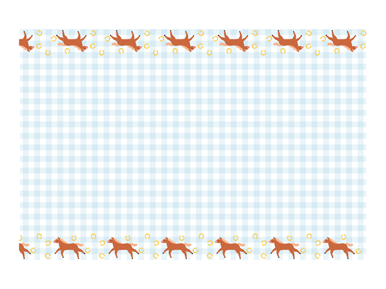 Paper Tablecloth Checkered with Horses, mix, 180x120 cm