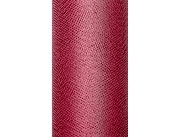 Tulle Plain, deep red, 0.3 x 9m