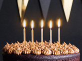 Birthday candles, plain, gold, 6cm (1 pkt / 6 pc.)