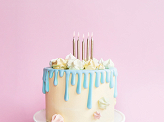 Birthday candles, plain, gold, 6cm (1 pkt / 6 pc.)