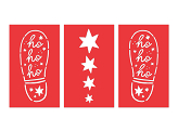 Christmas decoration - Santa's Footprint stencils, 16.5x27.5 cm, mix (1 pkt / 3 pc.)