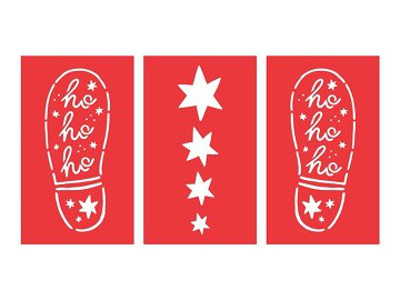 Christmas decoration - Santa's Footprint stencils, 16.5x27.5 cm, mix (1 pkt / 3 pc.)