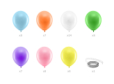Balloon garland - Rainbow, 200cm (1 pkt / 60 pc.)