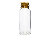 Glass bottles with cork plug, 7.5cm (1 pkt / 12 pc.)