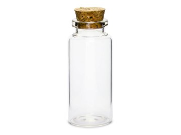 Glass bottles with cork plug, 7.5cm (1 pkt / 12 pc.)