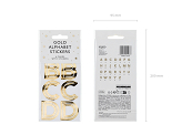 Alphabet stickers, 4 cm, gold (1 pkt / 6 pc.)
