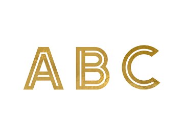 Alphabet stickers, 4 cm, gold (1 pkt / 6 pc.)