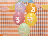 Balloons 30 cm, 3, mix (1 pkt / 6 pc.)