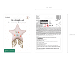 Foil balloon Star with fringes Happy Birthday, 72x72 cm, mix