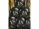 Balloons 30cm, 18 & Brilliant, Pastel Black (1 pkt / 50 pc.)