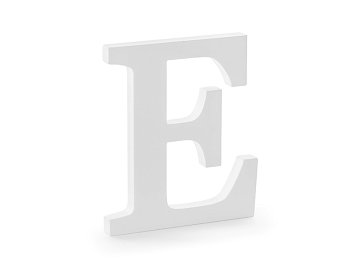 Wooden letter E, white, 17x20cm