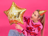 Foil balloon Happy Birthday, 40cm, gold