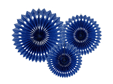 Decorative Rosettes, Navy Blue, 20-30cm (1 pkt / 3 pc.)