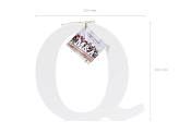 Wooden letter Q, white, 22.5x20.5cm