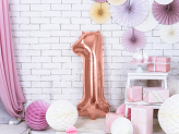 Foil Balloon Number ''1'', 86cm, rose gold