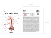 Foil Balloon Number ''1'', 86cm, rose gold