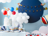 Banner Happy Birthday Airplanes, 2.5 m, mix