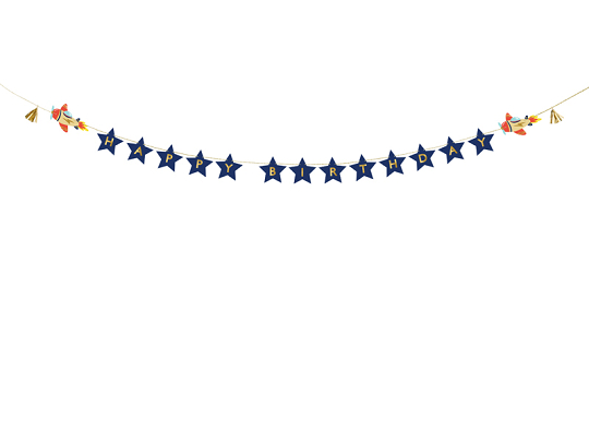Banner Happy Birthday Airplanes, 2.5 m, mix