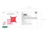 Foil balloon curtain double-sided Square, pink-red, 35 x 35 cm (1 pkt / 4 pc.)