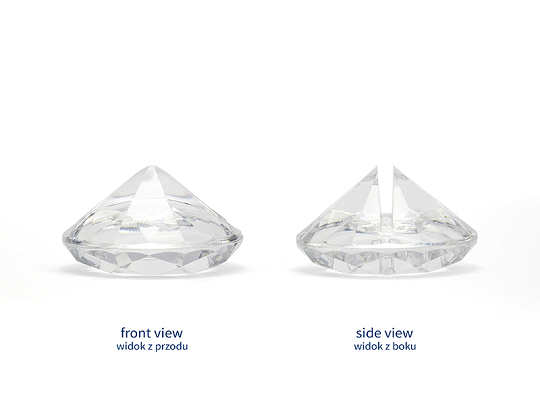 Diamond place card holder, colourless, 40 mm (1 pkt / 10 pc.)
