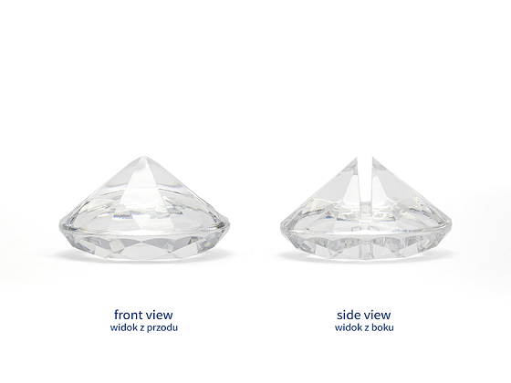 Diamond place card holder, colourless, 40 mm (1 pkt / 10 pc.)
