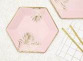 Plates Leaves, light pink, 23cm (1 pkt / 6 pc.)