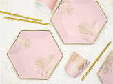 Plates Leaves, light pink, 23cm (1 pkt / 6 pc.)
