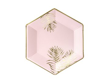 Plates Leaves, light pink, 23cm (1 pkt / 6 pc.)