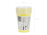 Paper Cups, yellow, 250ml (1 pkt / 6 pc.)