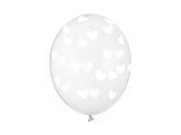 Balloons 30cm, Hearts, Crystal Clear (1 pkt / 6 pc.)