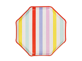 Plates Stripes, 24.5x24.5 cm, mix (1 pkt / 6 pc.)