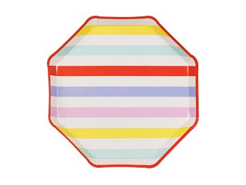 Plates Stripes, 24.5x24.5 cm, mix (1 pkt / 6 pc.)