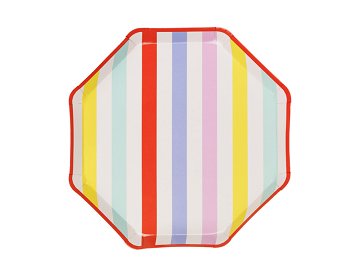 Plates Stripes, 24.5x24.5 cm, mix (1 pkt / 6 pc.)