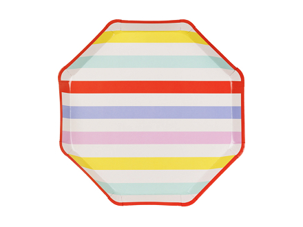 Plates Stripes, 24.5x24.5 cm, mix