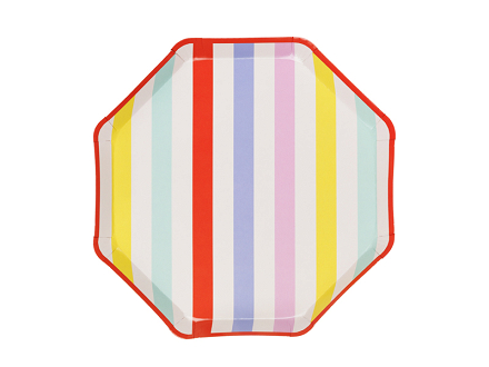 Plates Stripes, 24.5x24.5 cm, mix