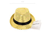 Sequin hat with a band, diameter 27 cm, gold