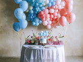 Balloon cake topper, blue, 29 cm