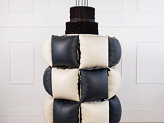 Foil balloon curtain double-sided Square, black-beige, 35 x 35 cm (1 pkt / 4 pc.)