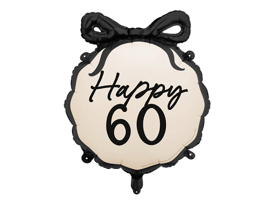 Foil Balloon Pill Happy ''60'', 47x53 cm, mix
