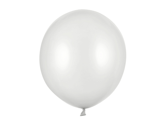 Balloons Strong 43cm, Metallic Silver Snow (1 pkt / 25 pc.)