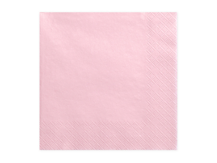 Napkins, 3 layers, light pink, 33x33cm