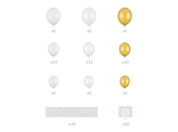 Balloon garland with frame, white, 160 cm