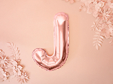 Foil Balloon Letter ''J'', 35cm, rose gold