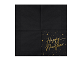 Napkins Happy New Year, black, 33x33cm (1 pkt / 20 pc.)