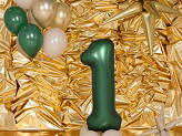 Foil Balloon Number ''1'', 86cm, Bottle Green