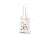 Tote bag - Here comes the bride, white, 39x42cm