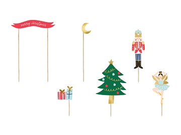 Cake toppers Nutcracker, mix, 8.5-19cm (1 pkt / 6 pc.)