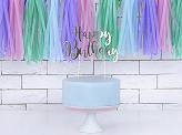 Cake topper Happy Birthday, silver, 22.5cm