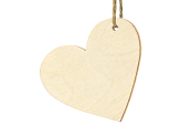 Wooden place cards Hearts, 6x5cm (1 pkt / 10 pc.)