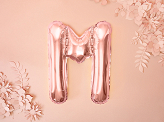 Foil Balloon Letter ''M'', 35cm, rose gold